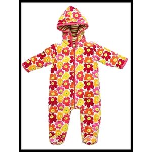 Marimekko Baby Romper Bunting Cold Weather Hoodie Coverall Bright Floral 9 Month